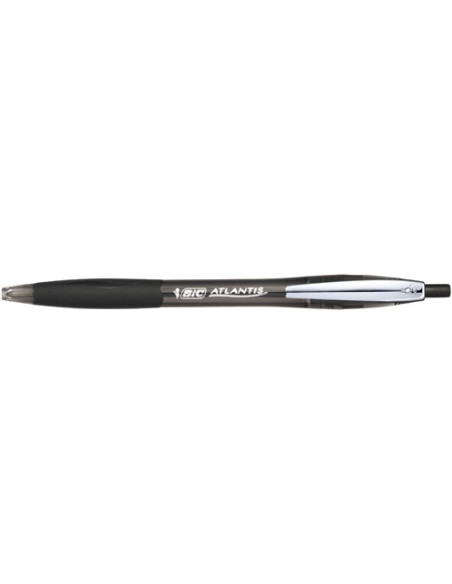 BOLIGRAFO BIC RETRACTIL ATLANTIS METAL CLIP 10 NEGRO
