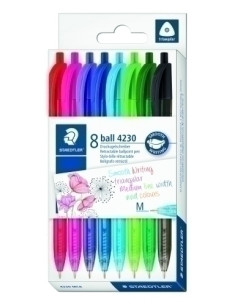 BOLIGRAFO STAEDTLER RETRACTIL 4230 MEDIO ESTUCHE de 8