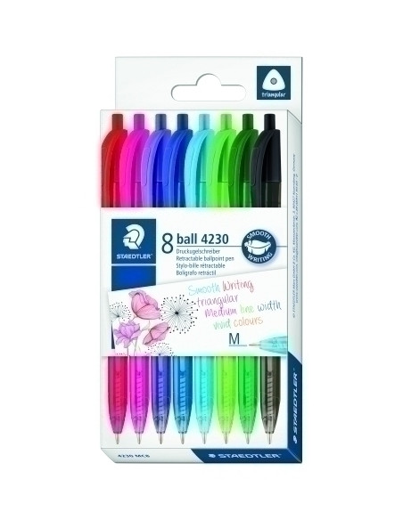 BOLIGRAFO STAEDTLER RETRACTIL 4230 MEDIO ESTUCHE de 8