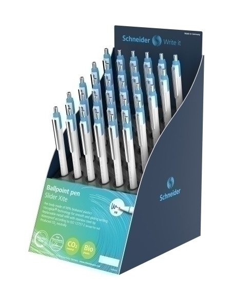 BOLIGRAFO SCHNEIDER SLIDER XITE XB EXPOSITOR DE 30 15x azul 10x negro 3x rojo 2x verde