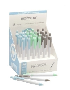 BOLIGRAFO INOXCROM ROCKER ANTIBACTERIANO EXPOSITOR DE 18