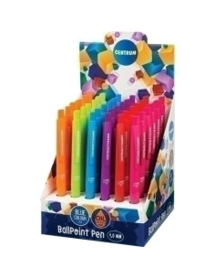 BOLIGRAFO CENTRUM RETRACTIL PYRAMID TINTA AZUL COLORES SURTIDOS EXPOSITOR DE 36