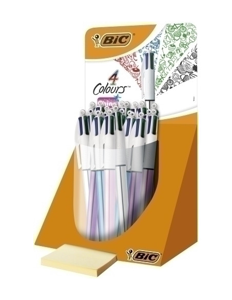 BOLIGRAFO de  4 COLORES BIC SHINE EXPOSITOR de 20