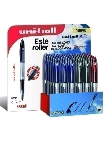 ROLLER TLIQ UNI-BALL AIR 07 EXPOSITOR de 36 18x 190512000 AZUL 12x 190504000 NEGRO  6x  190520000 ROJO