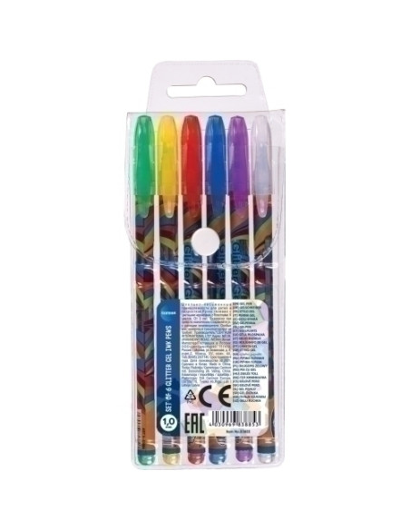 ROLLER GEL CENTRUM GLITTER 10 BOLSA de 6