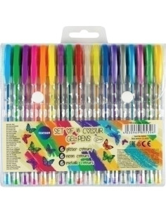 ROLLER GEL CENTRUM METALLIC&GLITTER&NEON 10 BOLSA de 18