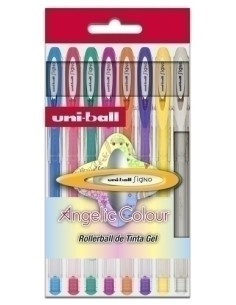 ROLLER GEL UNI-BALL SIGNO NOBLE METAL 08 UM-120AC8P PASTEL ESTUCHE DE 8 SURTIDOS