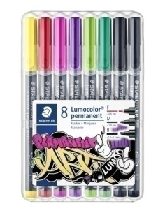 ROTULADOR PERMANENTE STAEDTLER 31 LUMOCOLOR ART F M B  SURTIDO ESTUCHE de 8
