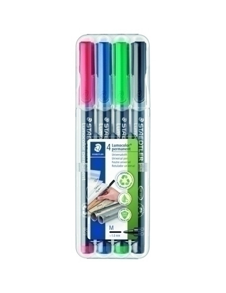 ROTULADOR PERMANENTE STAEDTLER 317 LUMOCOLOR M BOLSA de 4