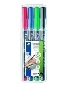 ROTULADOR PERMANENTE STAEDTLER 318 LUMOCOLOR F BOLSA de 4