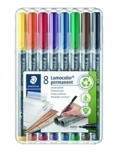 ROTULADOR PERMANENTE STAEDTLER 318 LUMOCOLOR F BOLSA de 8
