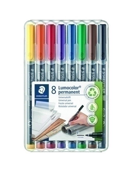 ROTULADOR PERMANENTE STAEDTLER 318 LUMOCOLOR F BOLSA de 8