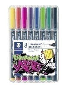 ROTULADOR PERMANENTE STAEDTLER 318 LUMOCOLOR ART F  SURTIDO ESTUCHE de 8