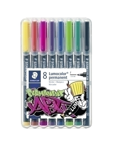 ROTULADOR PERMANENTE STAEDTLER 318 LUMOCOLOR ART F  SURTIDO ESTUCHE de 8