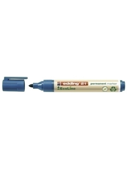 MARCADOR PERMANENTE EDDING   21 ECOLINE CONICO AZUL