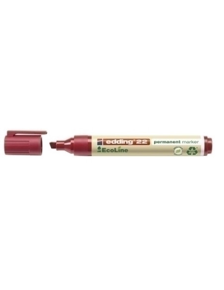 MARCADOR PERMANENTE EDDING   22 ECOLINE BISELADO  ROJO