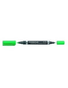 MARCADOR PERMANENTE STAEDTLER 348 LUMOCOLOR DUO CONICO VERDE