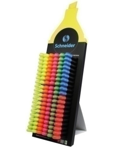 MARCADOR FLUOR SCHNEIDER JOB SURTIDO EXPOSITOR de 150 50x amarillo 30x verde 30x fucsia 20x naranja 10x rojo 10x azul