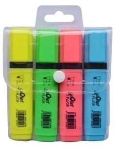 MARCADOR FLUOR OLEF BOLSA de 4 COLORES