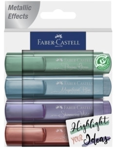 MARCADOR FLUOR FABER-CASTELL TEXTLINER 1546 METALICO estuche de 4