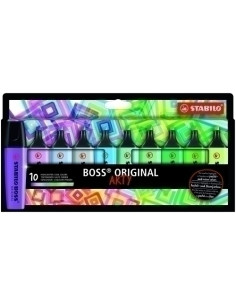 MARCADOR FLUOR STABILO BOSS 70  ARTY LINE COLORES FRIOS ESTUCHE DE 10