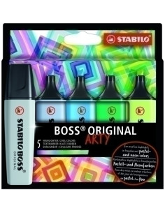 MARCADOR FLUOR STABILO BOSS 70  ARTY LINE COLORES FRIOS ESTUCHE DE 5