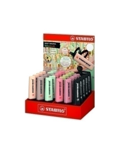 MARCADOR FLUOR STABILO BOSS 70 NATURE COLORS SURTIDO EXPOSITOR de 30