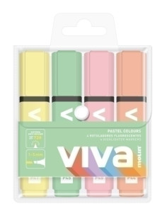 MARCADOR FLUOR MOLIN PASTEL BOLSA DE 4 COLORES