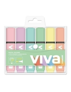 MARCADOR FLUOR MOLIN PASTEL BOLSA DE 6 COLORES