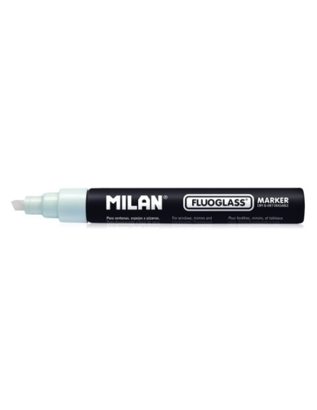 MARCADOR PIZARRA CRISTAL MILAN FLUOGLASS BISELADO  BLANCO