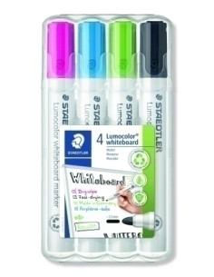 MARCADOR PIZARRA STAEDTLER 351 LUMOCOLOR CONICO  SURTIDO CAJA de 4