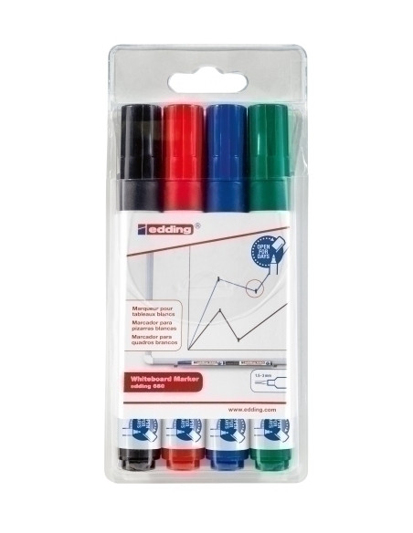 MARCADOR PIZARRA EDDING 660 CONICO BOLSA de 4