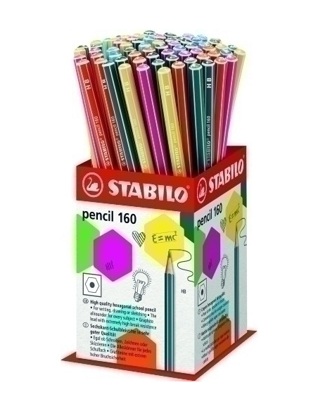 LAPIZ de GRAFITO STABILO HEXAGONAL 160 HB EXPOSITOR de 72