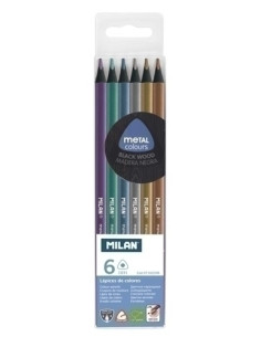 LAPICES de COLORES MILAN METAL COLOURS estuche de 6