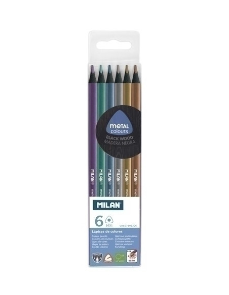 LAPICES de COLORES MILAN METAL COLOURS estuche de 6