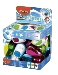 AFILALAPIZ MAPED CLEAN 2 ORIFICIO COLORES SURTIDO EXPOSITOR DE 24 UNIDADES