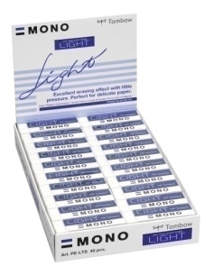 GOMA de BORRAR TOMBOW LIGHT 13g CAJA DE 40