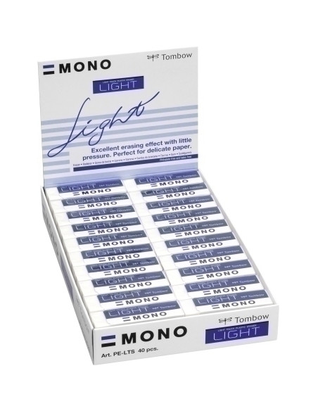 GOMA de BORRAR TOMBOW LIGHT 13g CAJA DE 40