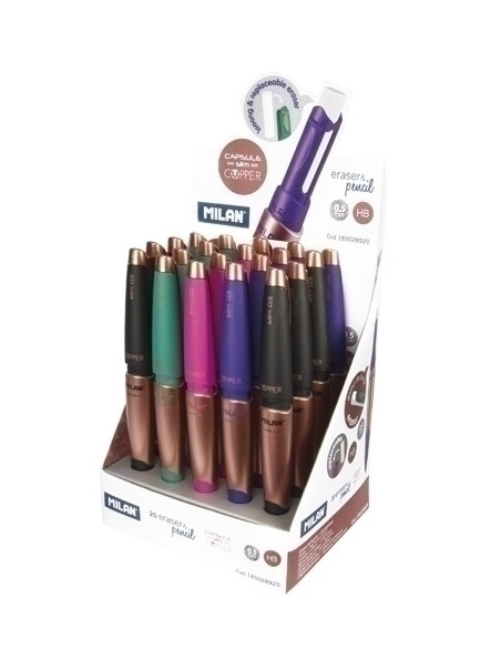 PORTAMINAS MILAN CAPSULE SLIM COPPER 05 mm EXPOSITOR de 20