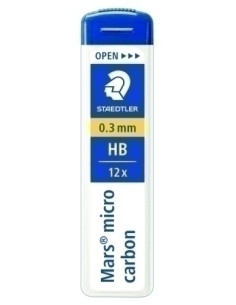 MINAS  STAEDTLER 250 MARS MICRO CARBON 03 - HB TUBO de 12