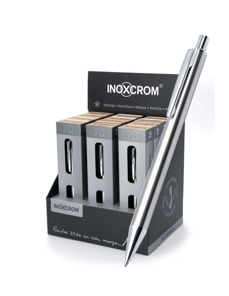 BOLIGRAFO INOXCROM INOX-70 EXPOSITOR DE 12