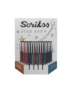 BOLIGRAFO SCRIKSS STAR 108 SURTIDO EXPOSITOR de 36 3 colores satinados