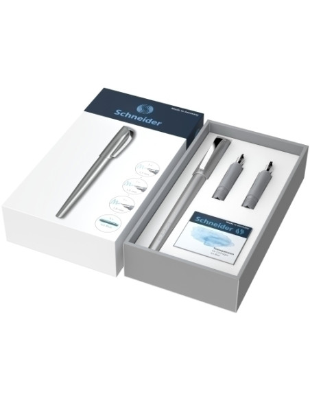 PLUMA SCHNEIDER CALLISSIMA ANTHRACITE SET REGALO 1x pluma 11 mm 1x plumin 15 mm 1x plumin 18 mm y 6x cartucho tinta