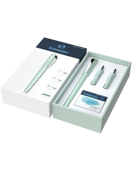 PLUMA SCHNEIDER CALLISSIMA MINT SET REGALO 1x pluma 11 mm 1x plumin 15 mm 1x plumin 18 mm y 6x cartucho tinta