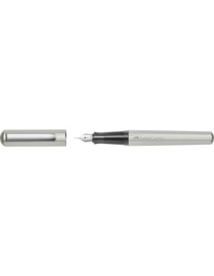 PLUMA FABER-CASTELL HEXO TRAZO MEDIO PLATEADO MATE M