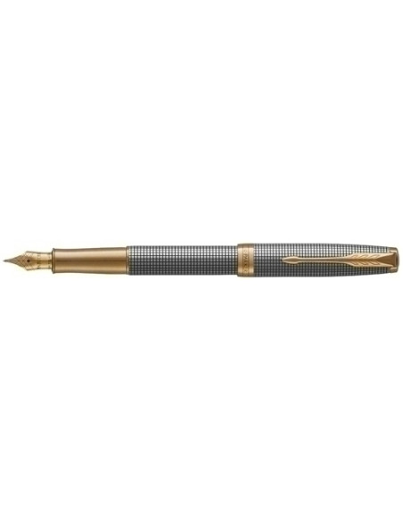 PLUMA PARKER SONNET PREMIUM PLATA CINCELADO GT 18K F