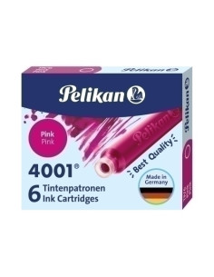TINTA ESTILOGRAFICA PELIKAN CAJA 6 CARTUCHOS TP6 ROSA 321075