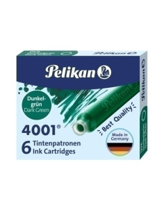 TINTA ESTILOGRAFICA PELIKAN CAJA 6 CARTUCHOS TP6 VERDE 300087