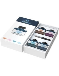 TINTA ESTILOGRAFICA SCHNEIDER FRASCO 15 PASTEL SET REGALO MODELO 1 4 x tinta pastel de 15 ml  1 x convertidor