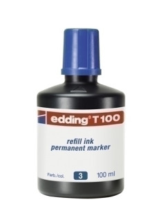 TINTA ROTULADOR EDDING FRASCO 100 ml T100 AZUL
